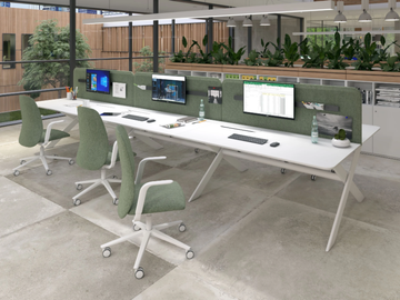 SANT'ANDREA - Sectional multiple office desk with sound absorbing screens by ESTEL GROUP - view 2